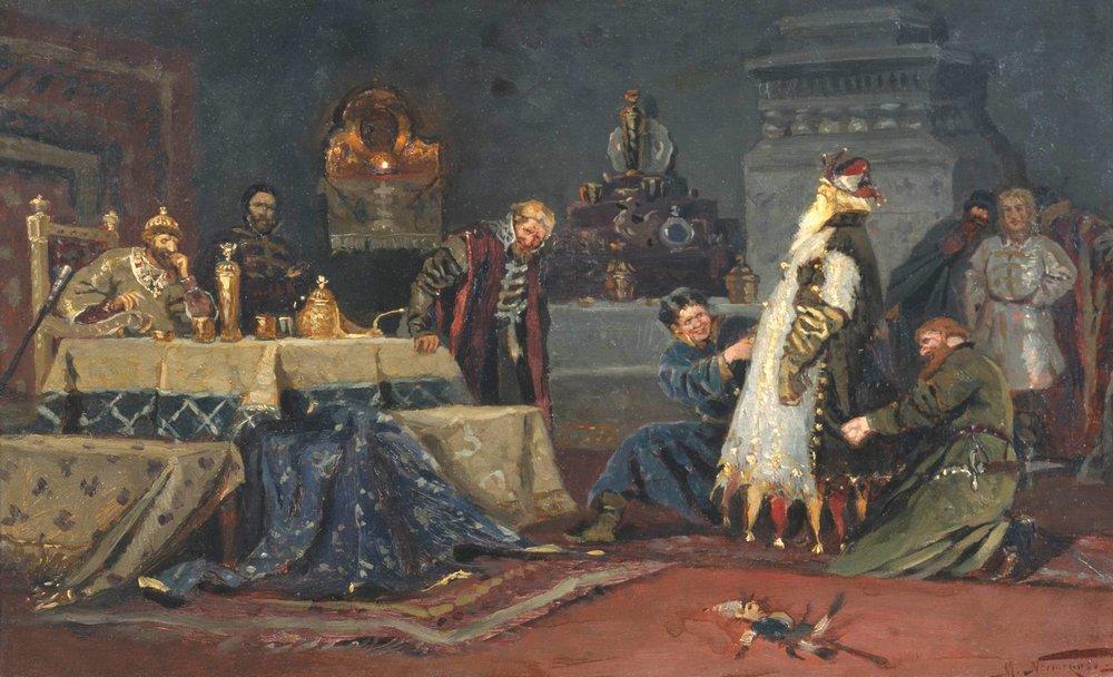 Clownish coat. Boyar Morozov A. in front of Ivan the Terrible - Mikhail Nesterov