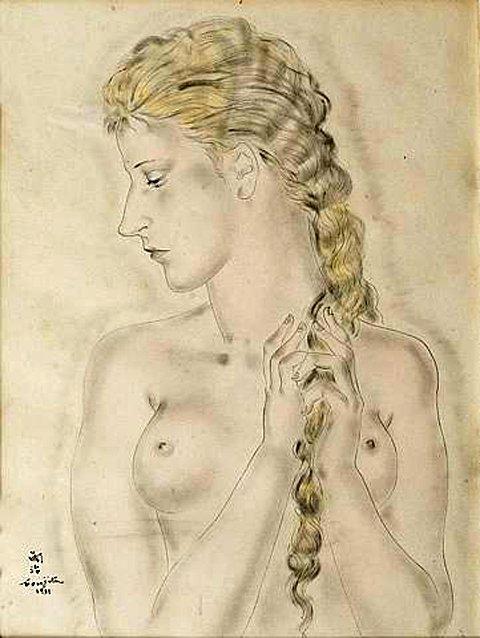 Femme se coiffant - Tsuguharu Foujita