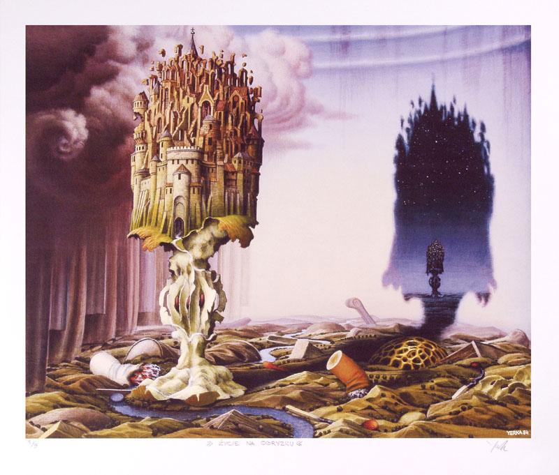 Life on stump - Jacek Yerka