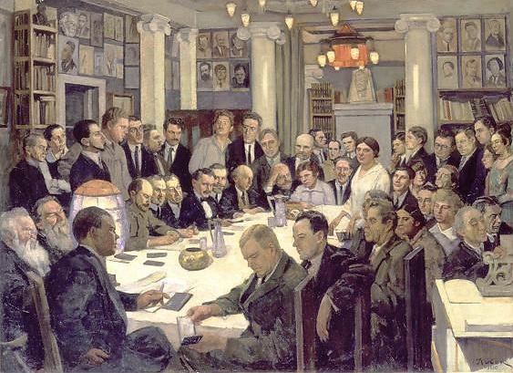Meeting of the association 'Nikitinsky subbotniks' - Konstantin Yuon