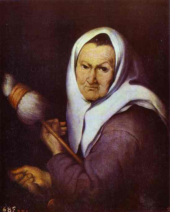Old Woman with Distaff - Bartolome Esteban Murillo