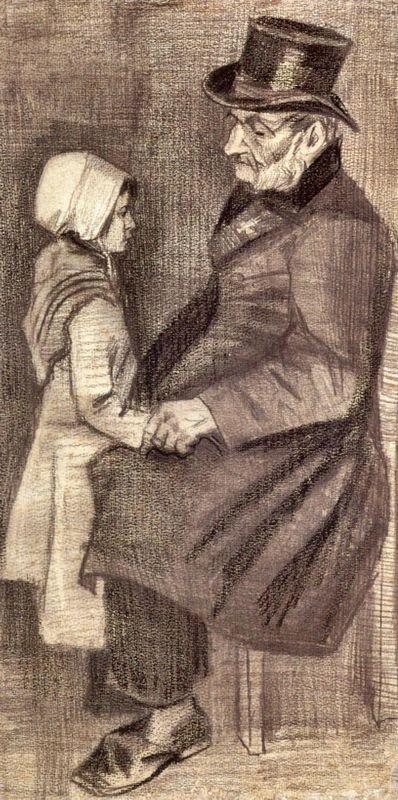 Orphan Man, Sitting with a Girl - Vincent van Gogh