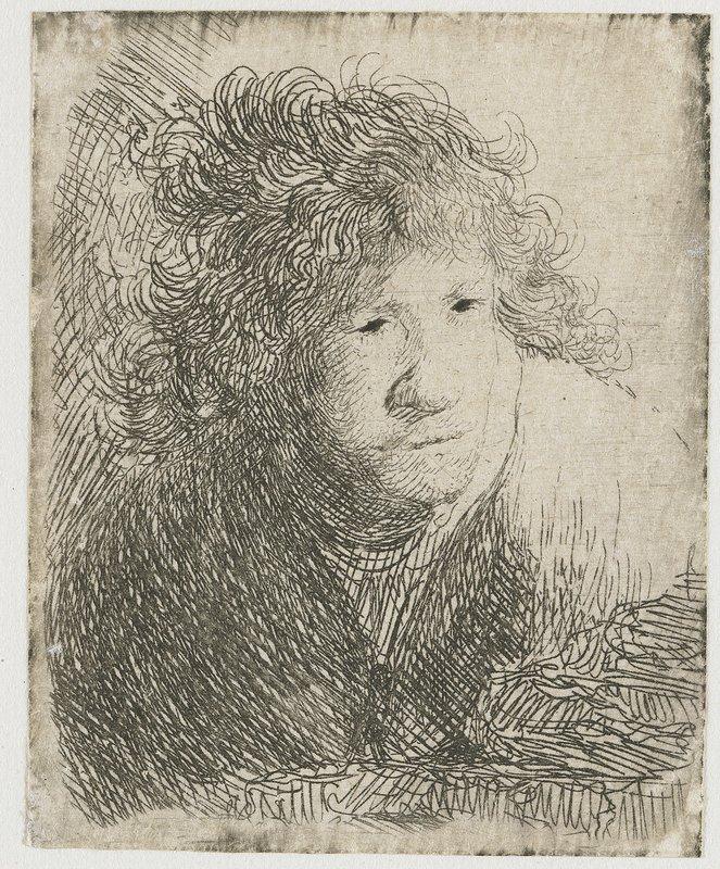 Self-portrait, leaning forward, listening - Rembrandt