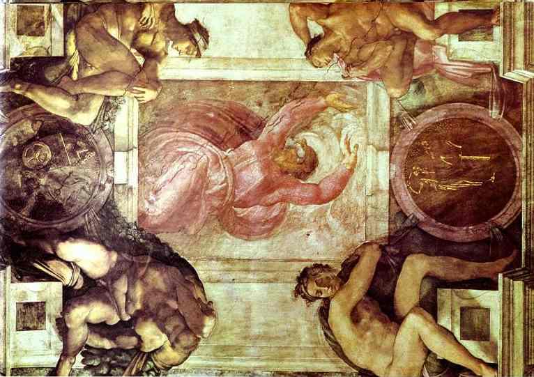 Sistine Chapel Ceiling: God Dividing Light from Darkness - Michelangelo
