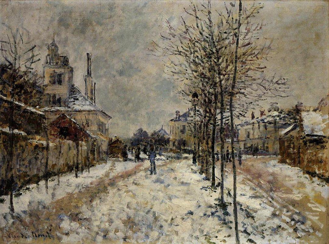 Snow Effect, The Boulevard de Pontoise at Argenteuil - Claude Monet