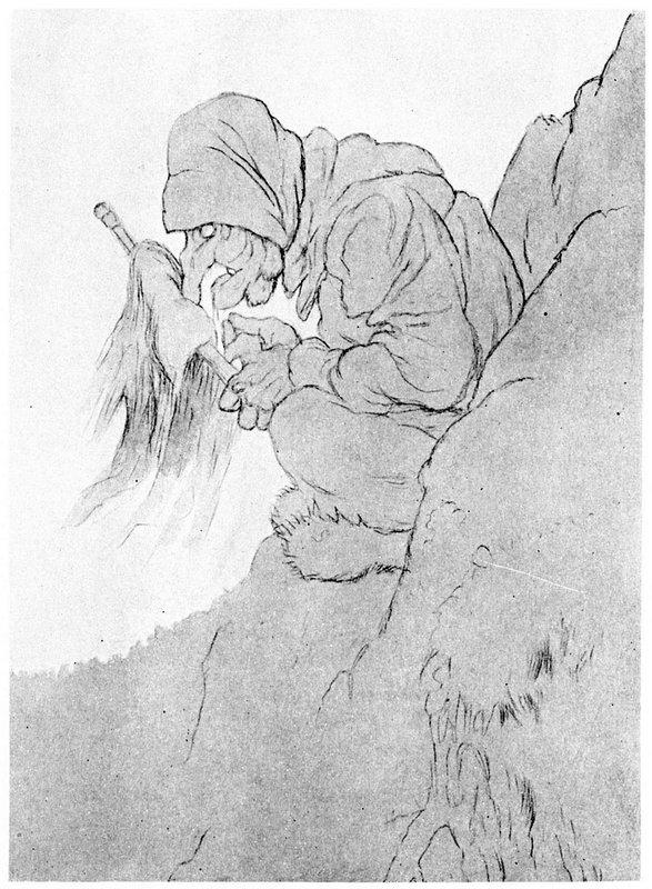 Trollkjerringen I Bergskorten - Theodor Severin Kittelsen