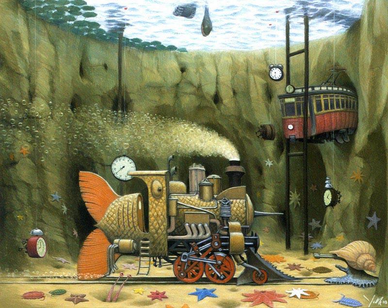 Underwater traction - Jacek Yerka