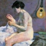 Suzanne Sewing - Study Of a Nude - Paul Gauguin